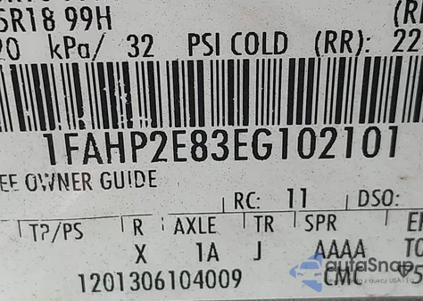 2014 Ford Taurus Sel из США, поврежденный, VIN 1FAHP2E83EG102101